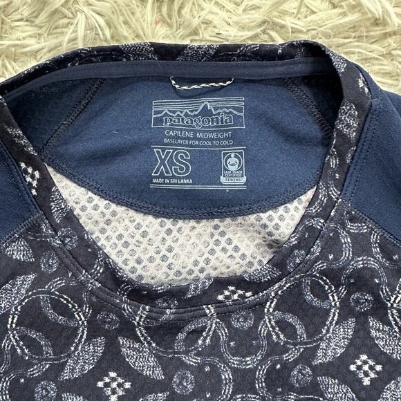 Patagonia Women’s Navy Blue Capilene Midweight Baselayer Long Sleeve Shirt - XS - Picture 3 of 5